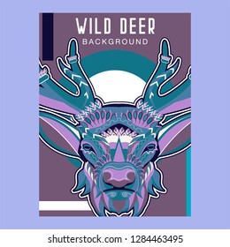 Vector color illustration of sitting deer - Vector
