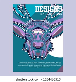 Vector color illustration of sitting deer - Vector