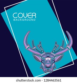 Vector color illustration of sitting deer - Vector