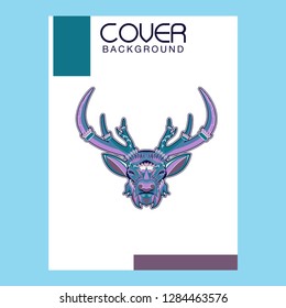 Vector color illustration of sitting deer - Vector