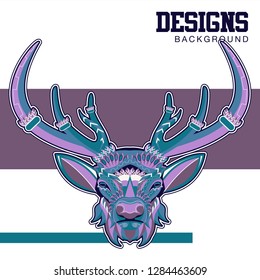 Vector color illustration of sitting deer - Vector