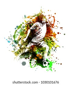Vector color illustration of a soccer player