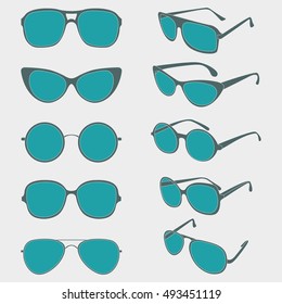 Vector color illustration of sunglasses frames