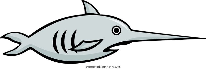 vector color illustration of a swordfish