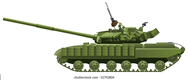 Vector color illustration of  tank. (Simple gradients only - no gradient mesh.)