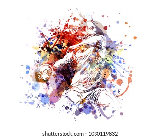 Vector color illustration of a thrower disc