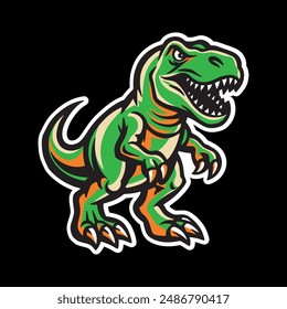 Vector color illustration of Tyrannosaurus Rex on a black background