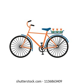 Vector color image of a bicycle.