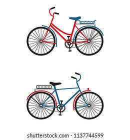 Vector color image of a bicycle.