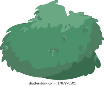 vector color image of a dark green shrub