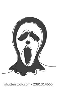 Vector color image of a ghost mask for Halloween