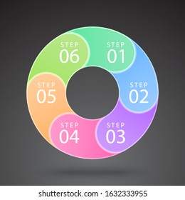 vector color infographic circle with many options and steps
