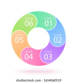 vector color infographic circle with many options and steps