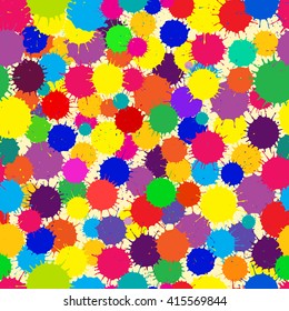 Vector Color Ink Blots Seamless Background. Seamless pattern for your design, invitation card, holiday and other wrapped projects. Pattern in swatches panel.