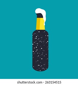 Vector color isometric icon with cosmic beer. Space of beer.
