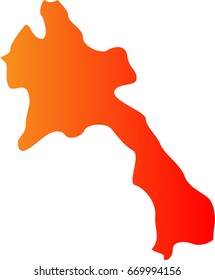vector color of Laos map