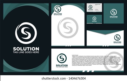 Vector color Letter S in Circle style with Branding designs template. Graphic Design icon symbol for Business, Technology, Corporate Identity. Initial Logo S so, Elegant corporate identity.