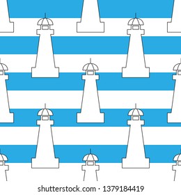 Vector color lighthouse seamless background pattern. Eps10