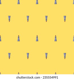 Vector  color lighthouse seamless background pattern. Eps10