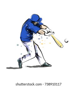Vector color line sketch baseball