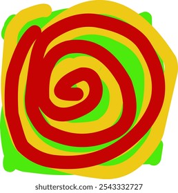 Vector color line of woman forming a circle in Doodle style. Abstract background with swirl line pattern