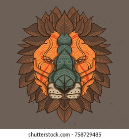 Vector Color Lion Illustration