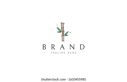 Vector color logo on which an abstract image of bamboo in a circle.