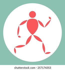 Vector color logo with running man