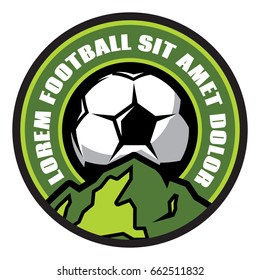 Vector color logo template with soccer ball.