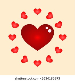 vector color love shape for Valentine's Day