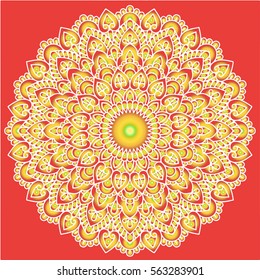 Vector color mandala. Decor for your design, lace ornament. Round pattern, oriental style