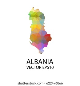 Vector color map of albania, Vector illustration eps 10.