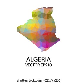 Vector color map of algeria, Vector illustration eps 10. 