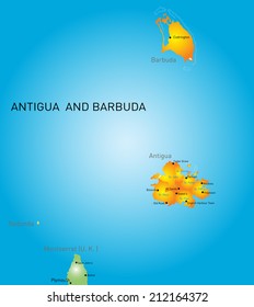 Vector color map of Antigua and Barbuda