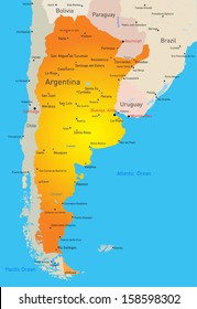 vector color map of Argentina country