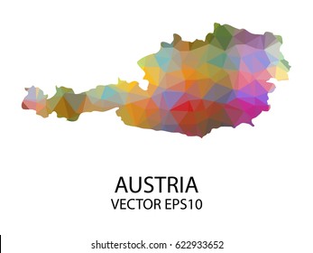 Vector color map of austria, Vector illustration eps 10.