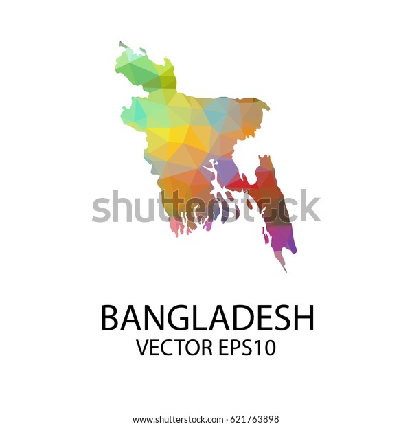 Vector Color Map Bangladesh Vector Illustration Stock Vector Royalty Free Shutterstock