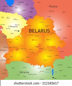 Vektorfarbkarte des belarussischen Landes