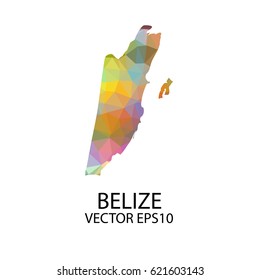 Vector color map of belize, Vector illustration eps 10.