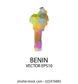 Vector color map of benin, Vector illustration eps 10.