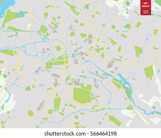 Vector color map of  Berlin, Germany. City Plan of Berlin. Vector illustration