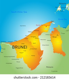 Vector color map of Brunei country 