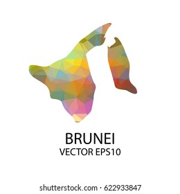 Vector color map of brunei, Vector illustration eps 10.