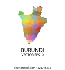 Vector color map of burundi, Vector illustration eps 10. 