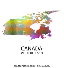 Vector color map of canada, Vector illustration eps 10.