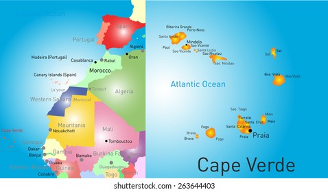 Vector color map of Cape Verde