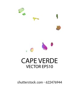 Vector color map of cape verde, Vector illustration eps 10.