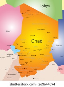 Vector color map of Chad