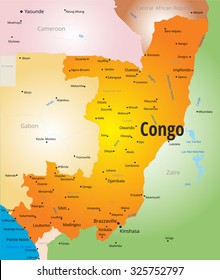 vector color map of Congo country