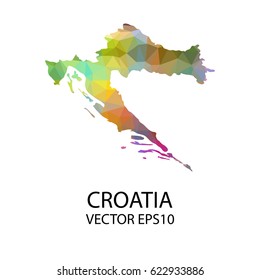 Vector color map of croatia, Vector illustration eps 10.